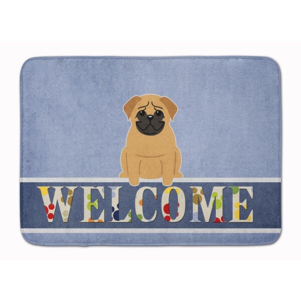 Carolines Treasures Pug Brown Welcome Machine Washable Memory Foam Mat BB5588RUG - main